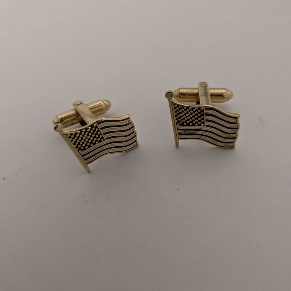 Gold American Flag Cufflinks